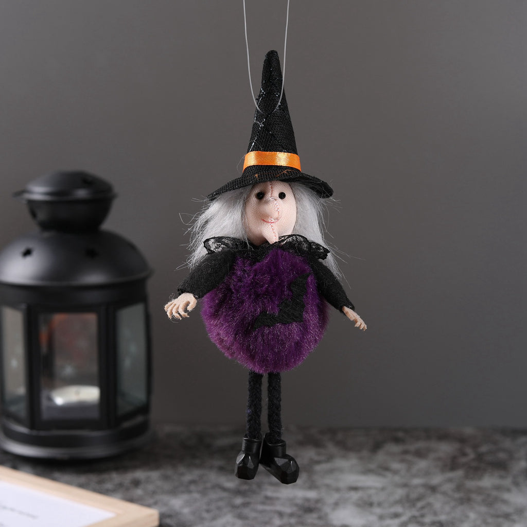 Witch style Halloween hanging pendant in a seasonal display setting