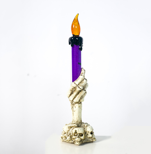 Skeleton hand LED candle, flameless gothic Halloween decor – photo 8