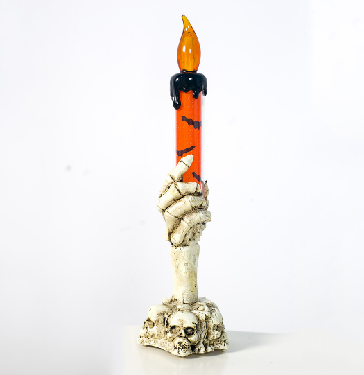 Skeleton hand LED candle, flameless gothic Halloween decor – photo 9