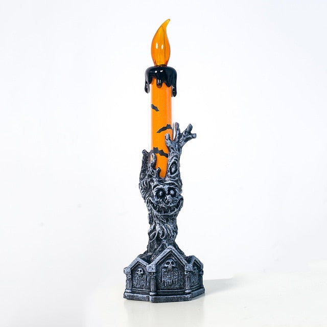 Skeleton hand LED candle, flameless gothic Halloween decor – photo 11