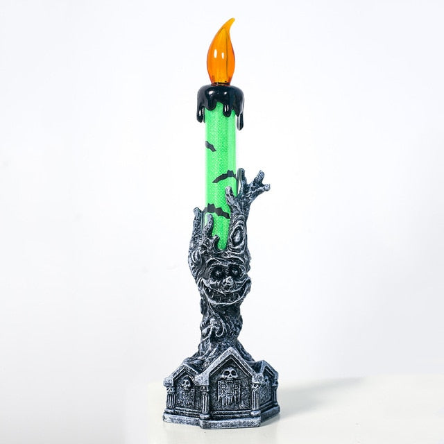 Skeleton hand LED candle, flameless gothic Halloween decor – photo 12