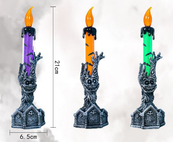 Skeleton hand LED candle, flameless gothic Halloween decor – photo 4
