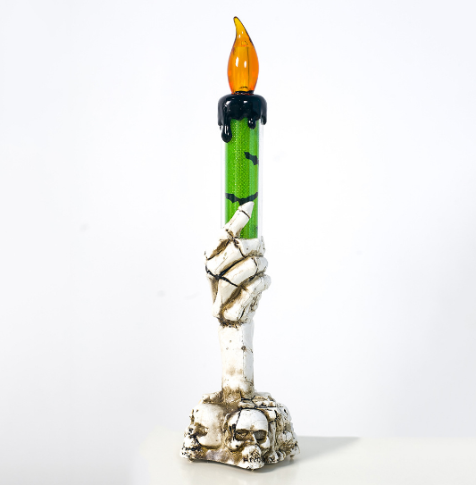 Skeleton hand LED candle, flameless gothic Halloween decor – photo 7