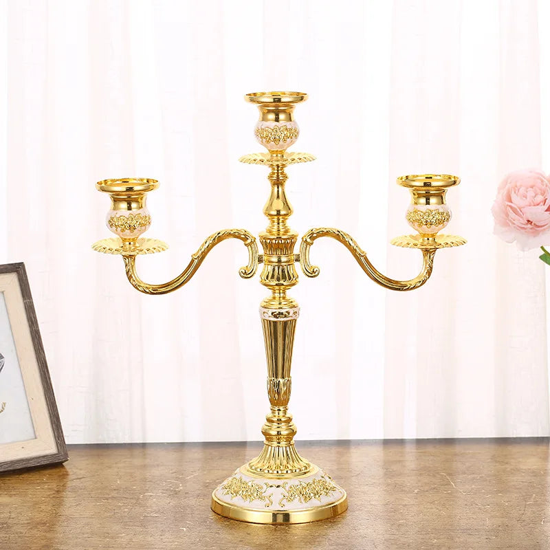 Victorian Cast-Metal Candelabra styled as a dining table centerpiece