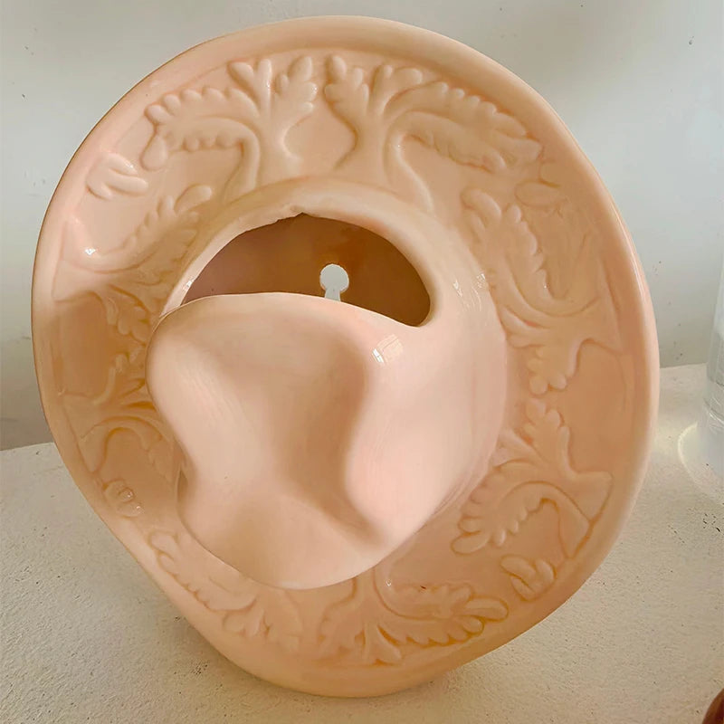 Ceramic cowboy hat wall vase, Western wall decor, additional product view