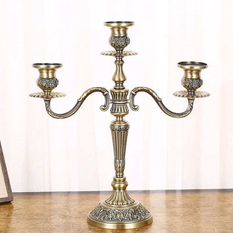 Victorian Cast-Metal Candelabra, 5-arm configuration detail