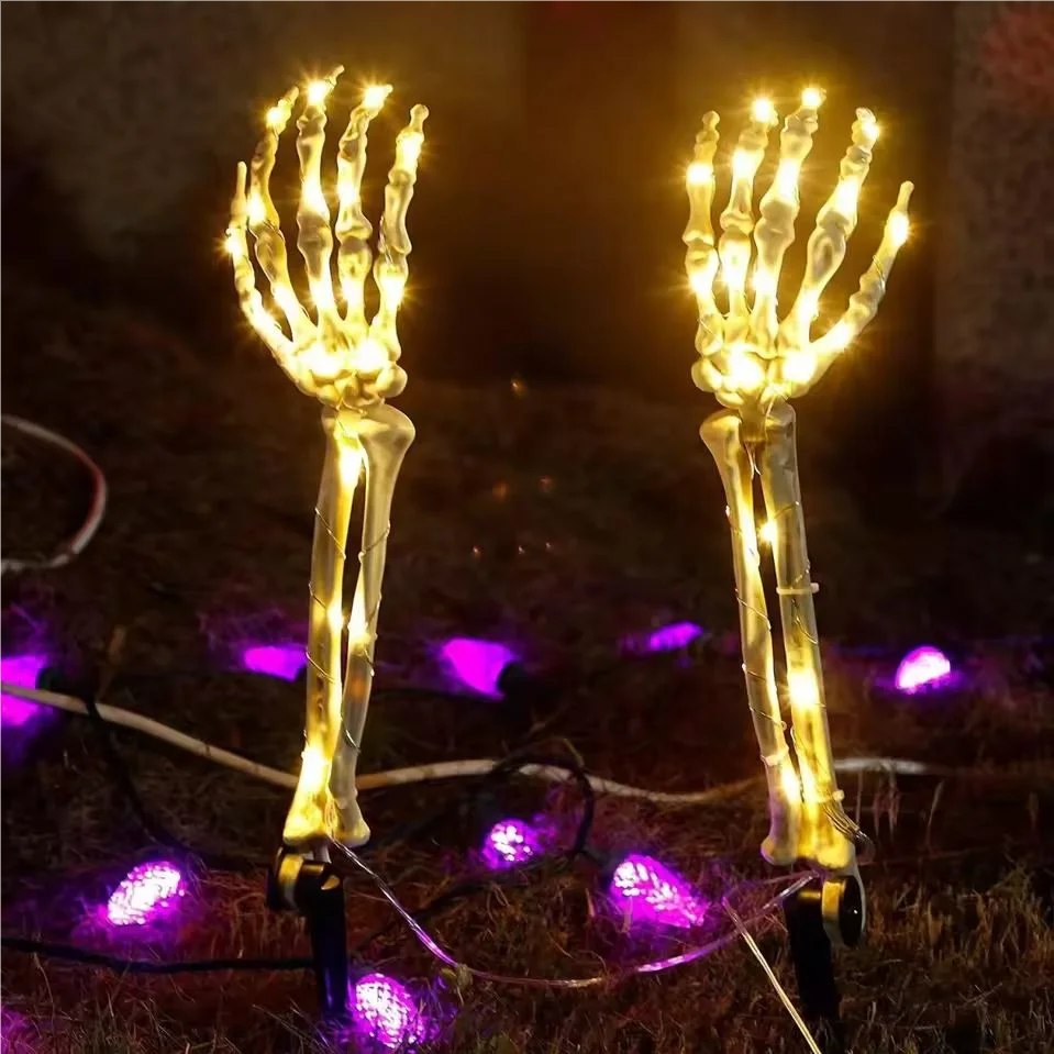 Solar ghost hand Halloween garden stake light