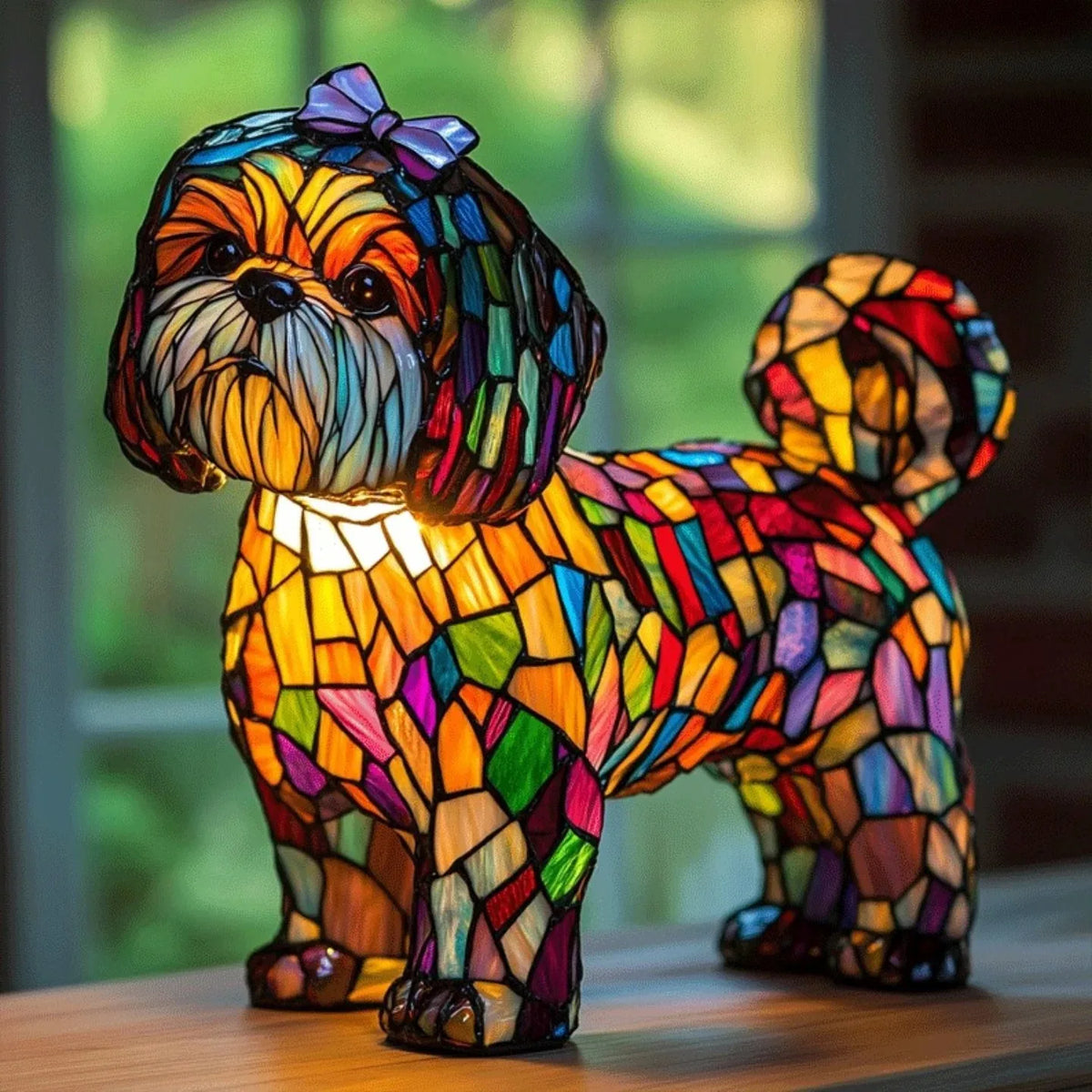 Stained-glass style animal LED ornament - additional design