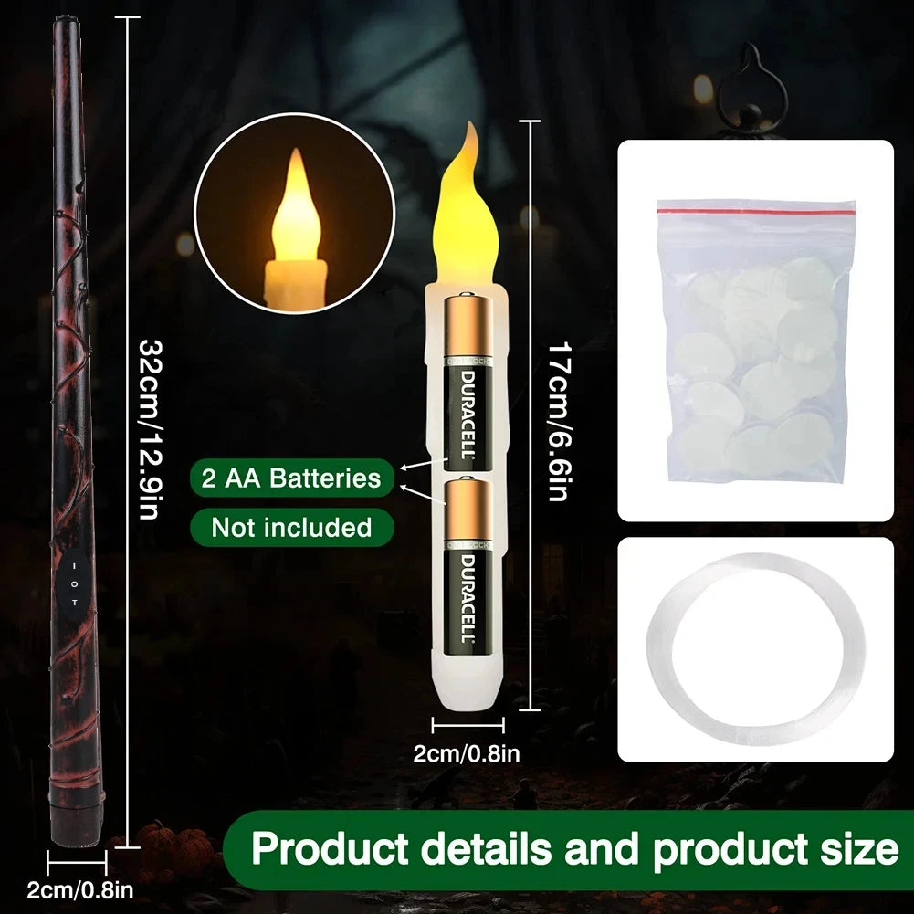Floating flameless LED candles with magic wand remote
