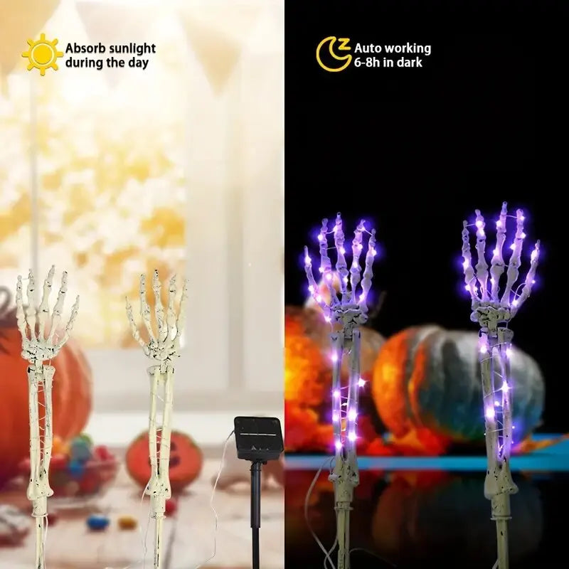 Solar ghost hand Halloween garden stake light