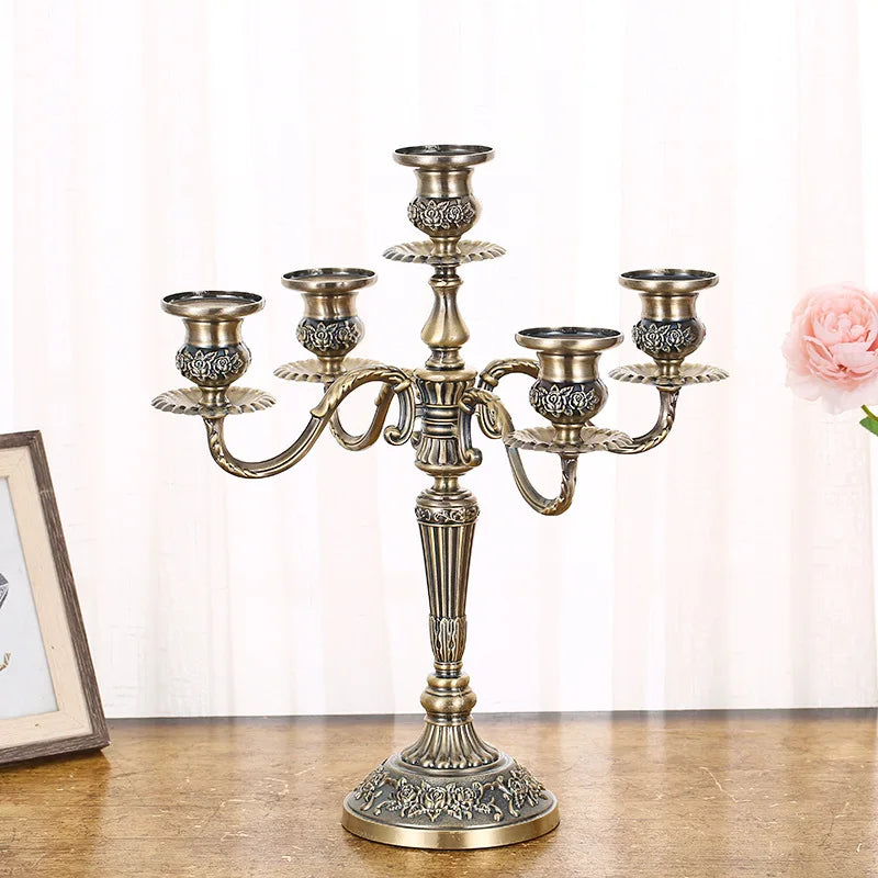 Victorian Cast-Metal Candelabra, drip-pan cup detail