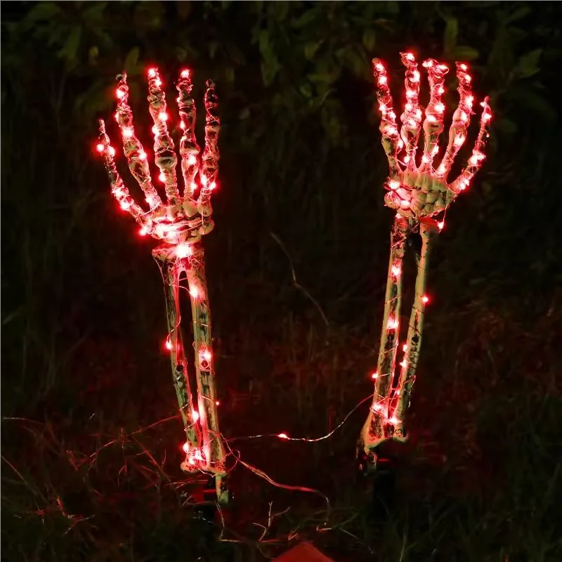 Solar ghost hand Halloween garden stake light