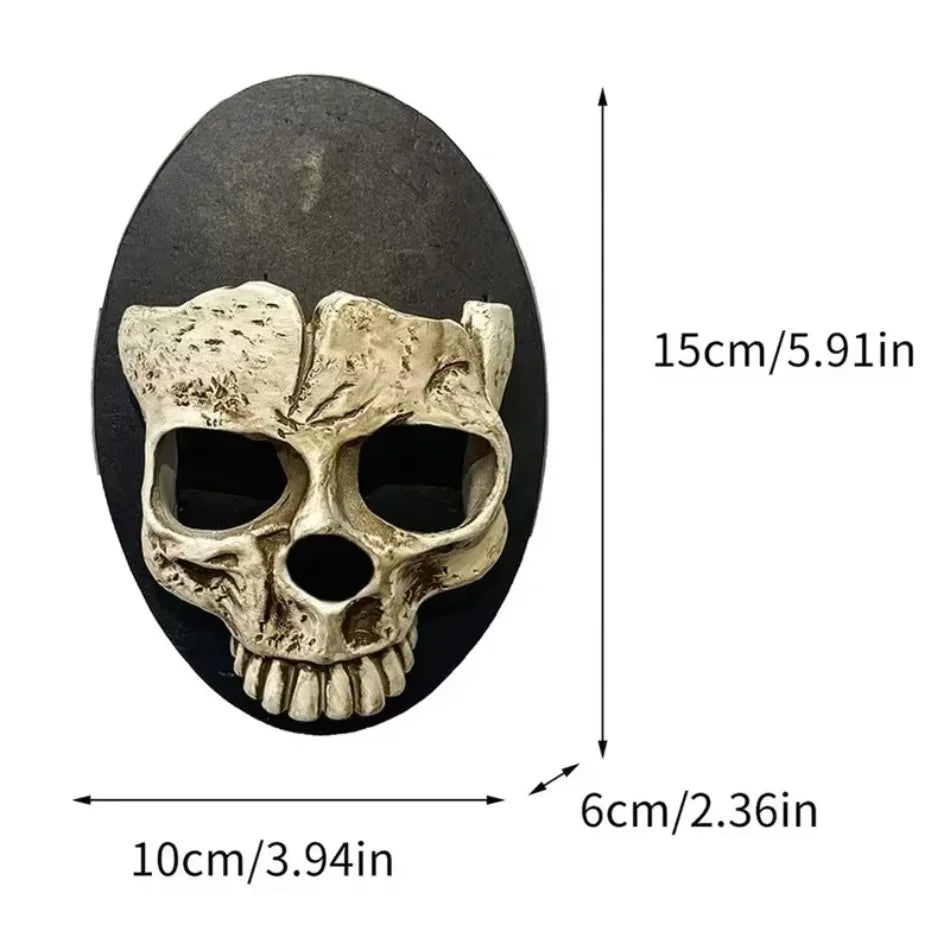 Gothic skull wall candle sconce, resin skeleton design, additional product view