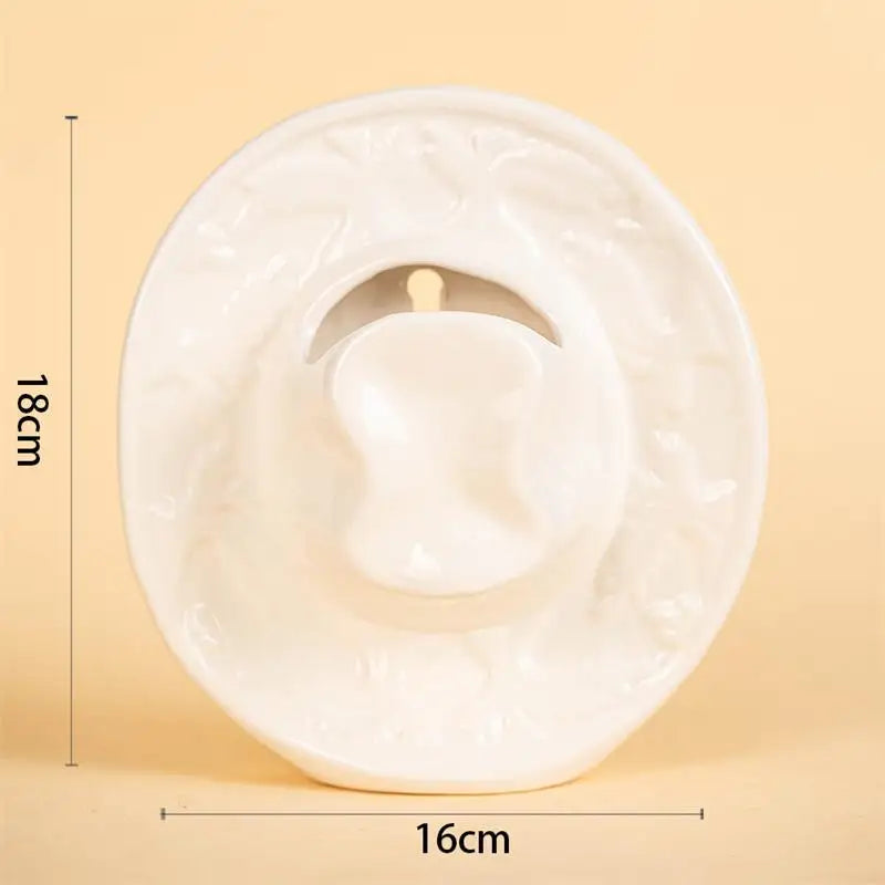Ceramic cowboy hat wall vase, Western wall decor, additional product view