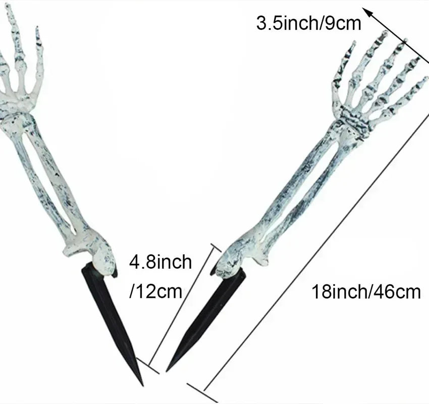 Skeleton arm ground stakes for Halloween lawn and graveyard decor