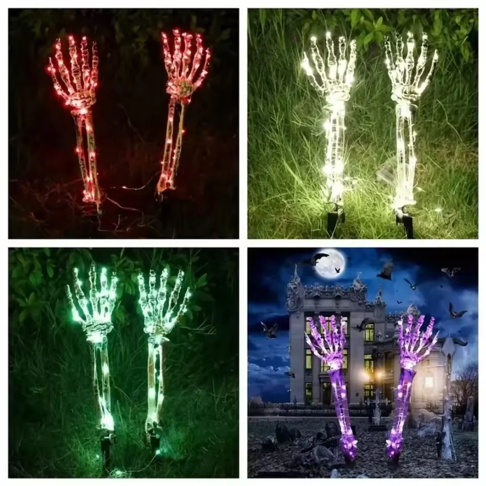 Solar ghost hand Halloween garden stake light