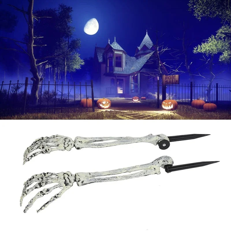 Skeleton arm ground stakes for Halloween lawn and graveyard decor