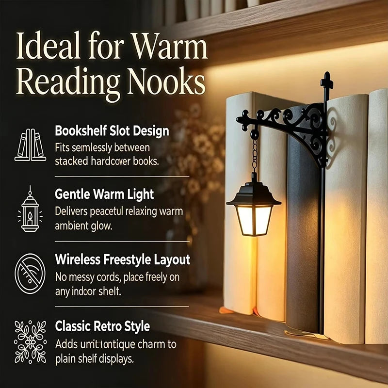 Vintage library lantern bookshelf light, LED night light, additional product view