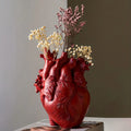 Anatomical Heart Sculptural Resin Vase, side profile showing sculpted texture