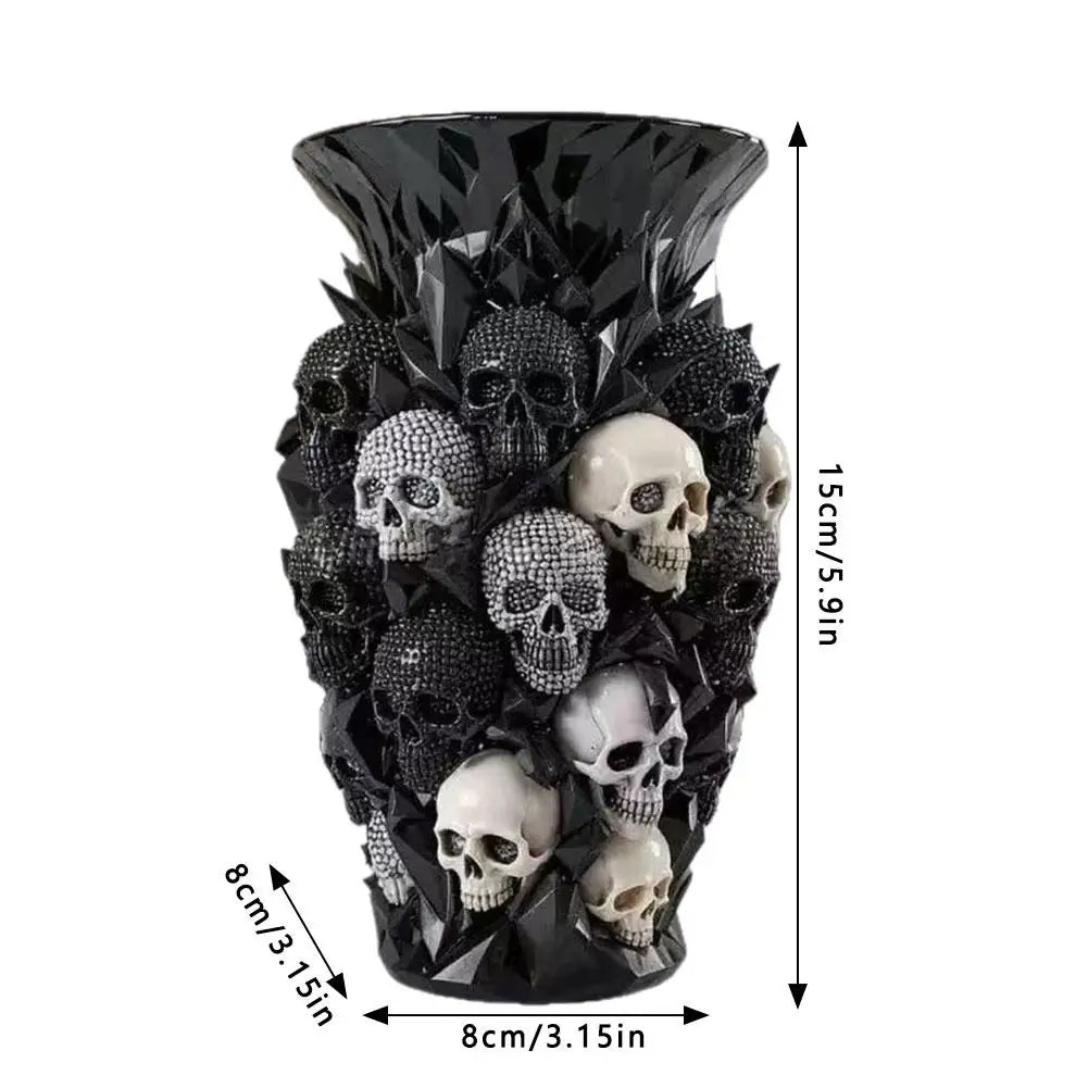 Gothic Skull Resin Vase